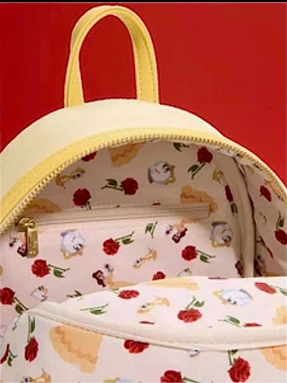 NEW w Tags Loungefly BELLE Enchanted ROSE Shimmer Backpack Beauty & the Beast - Picture 6 of 6